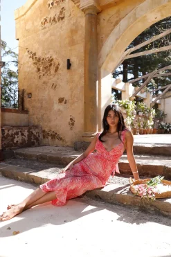 Wedding Guest Dresses|Cocktail Dresses>Hello Molly Electric Love Maxi Dress Red