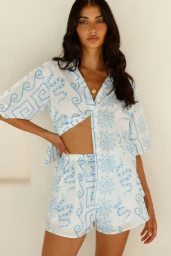 Two-Piece Shorts Set>Hello Molly Elemental Forces Set Blue