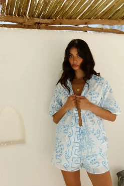 Two-Piece Shorts Set>Hello Molly Elemental Forces Set Blue