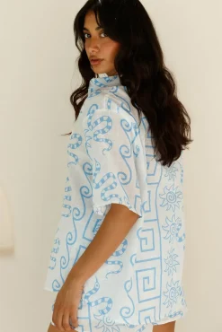 Two-Piece Shorts Set>Hello Molly Elemental Forces Set Blue