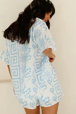 Two-Piece Shorts Set>Hello Molly Elemental Forces Set Blue