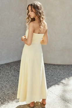 Wedding Guest Dresses|Cocktail Dresses>Hello Molly Elena Strapless Maxi Dress Yellow