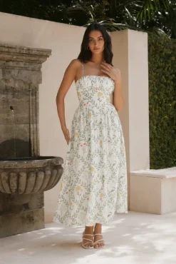 Vacation Dresses|Brunch Dresses>Hello Molly Ellie Elights Maxi Dress Green