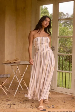 Maxi Dresses>Hello Molly Ember and Ashes Strapless Maxi Brown