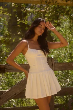Vacation Dresses|Brunch Dresses>Hello Molly Emily Elizabeth Mini Dress White