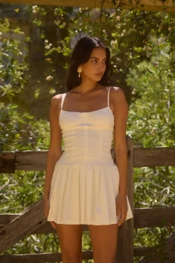 Vacation Dresses|Brunch Dresses>Hello Molly Emily Elizabeth Mini Dress White