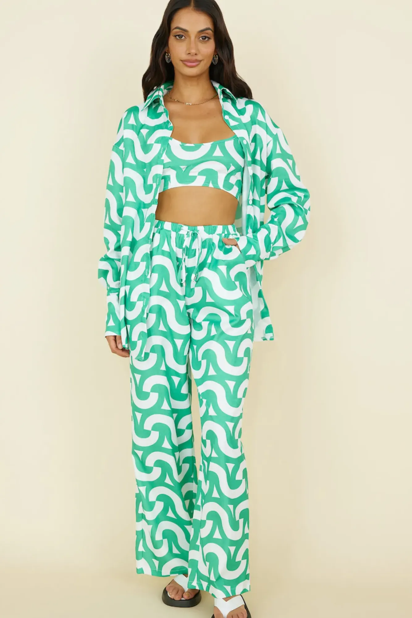 Shirts|Cropped>Hello Molly Enchanted Days Pants Green