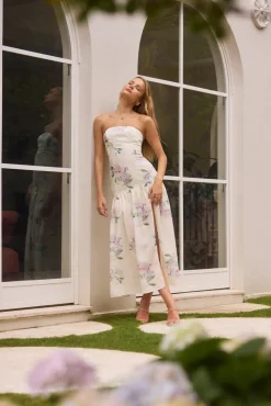 Wedding Guest Dresses|Cocktail Dresses>Hello Molly Enchanted Elegance Strapless Maxi Dress in Butter