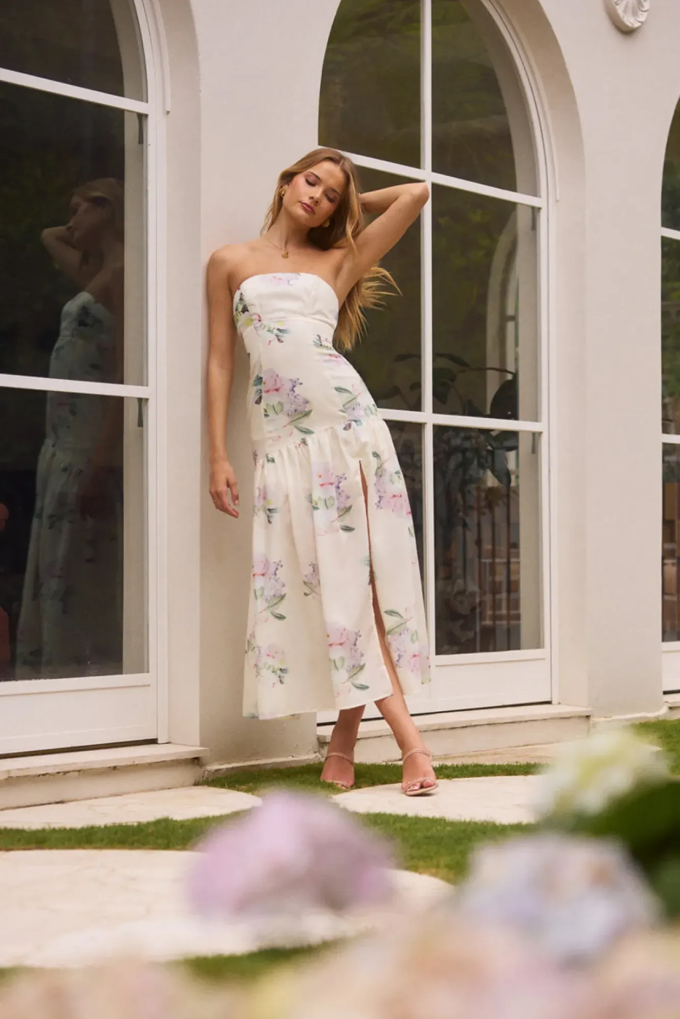 Wedding Guest Dresses|Cocktail Dresses>Hello Molly Enchanted Elegance Strapless Maxi Dress in Butter