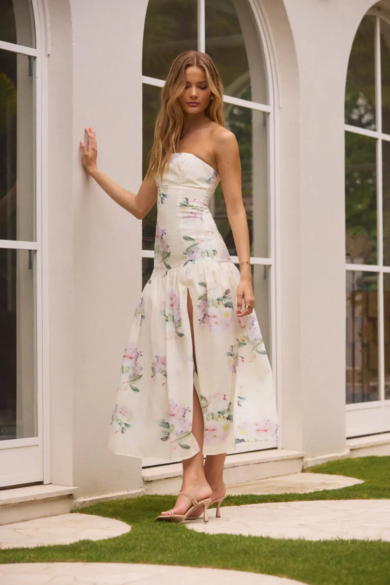 Wedding Guest Dresses|Cocktail Dresses>Hello Molly Enchanted Elegance Strapless Maxi Dress in Butter
