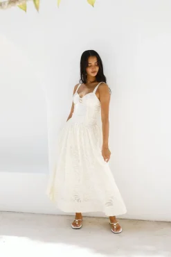 Formal Dresses|Cocktail Dresses>Hello Molly Enchanted Mist Maxi Dress Cream