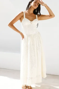 Formal Dresses|Cocktail Dresses>Hello Molly Enchanted Mist Maxi Dress Cream