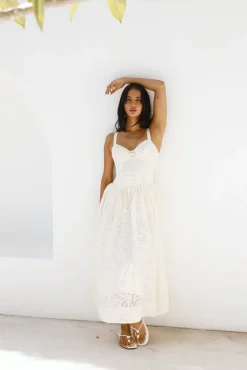 Formal Dresses|Cocktail Dresses>Hello Molly Enchanted Mist Maxi Dress Cream