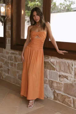 Wedding Guest Dresses|Formal Dresses>Hello Molly Endless Travels Maxi Dress Orange