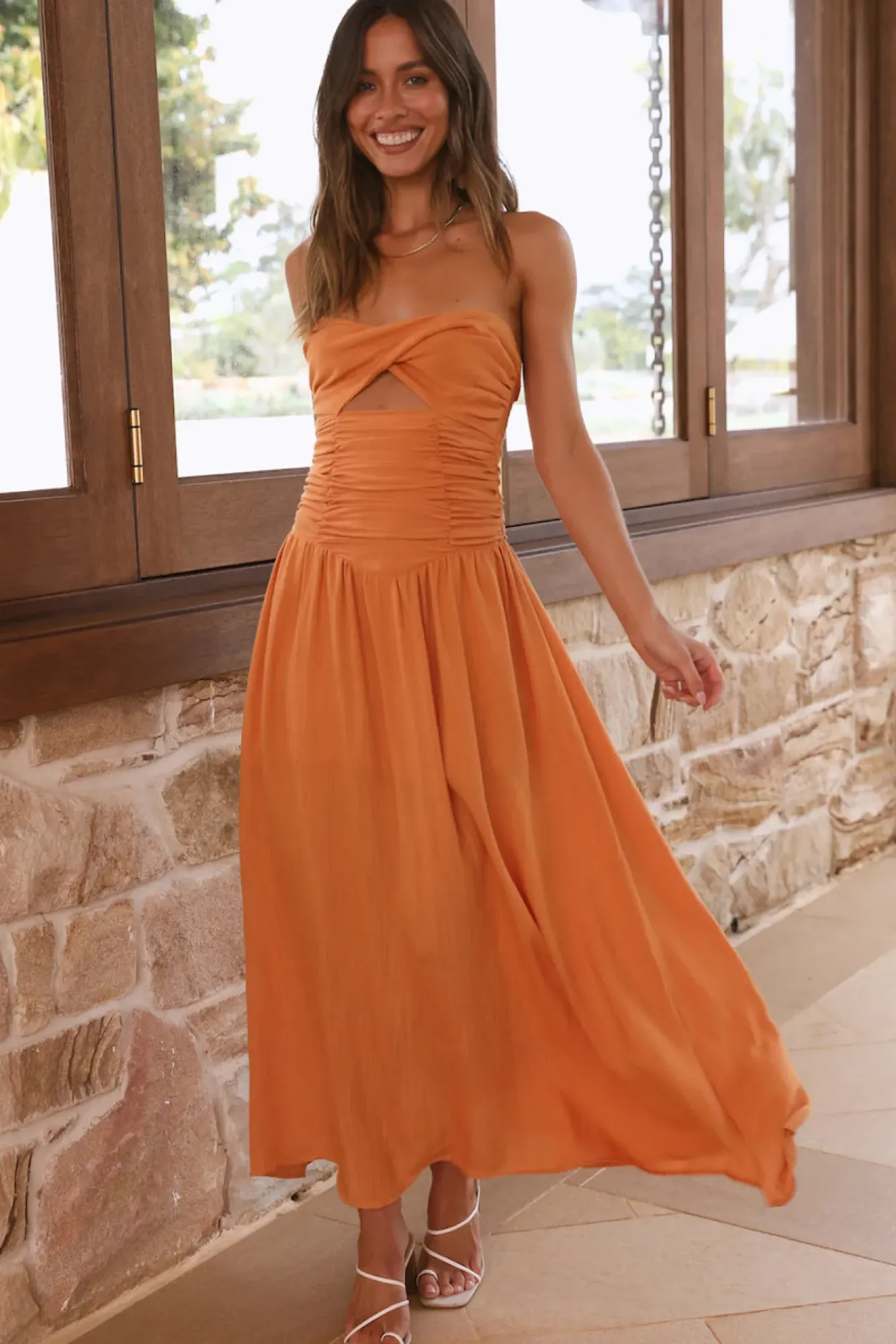 Wedding Guest Dresses|Formal Dresses>Hello Molly Endless Travels Maxi Dress Orange
