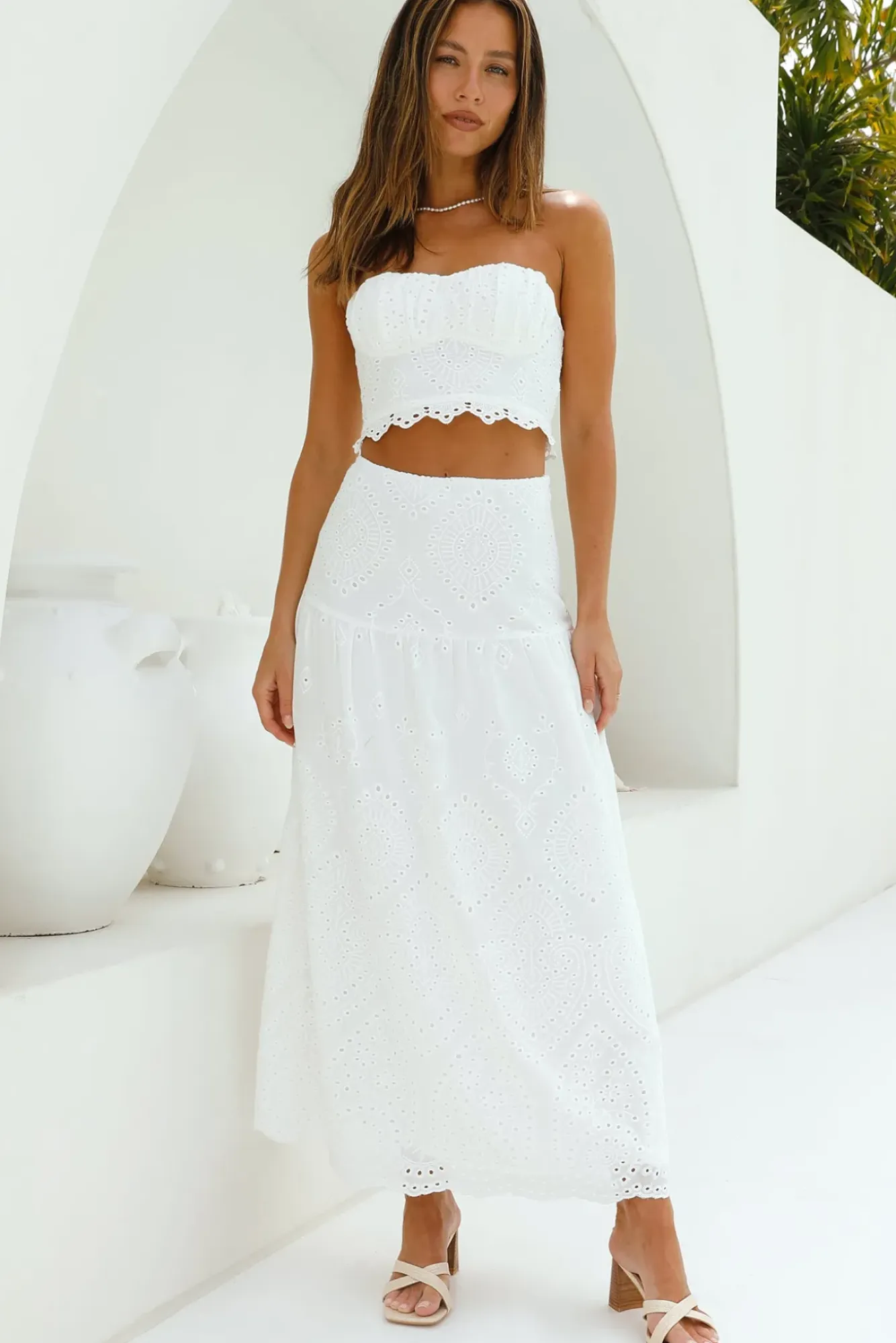 Cropped>Hello Molly Enjoy Daylight Crop Top White