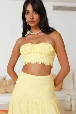 Cropped>Hello Molly Enjoy Daylight Crop Top Yellow