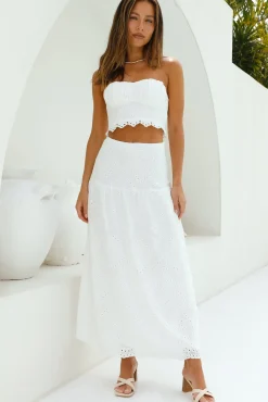 Skirts|Skirt And Top Sets>Hello Molly Enjoy Daylight Maxi Skirt White