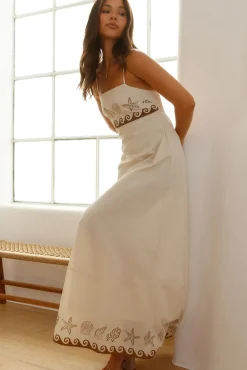 Vacation Dresses|Spring Break Dresses>Hello Molly Escape To Paradise Maxi Dress Beige