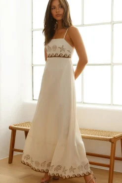 Vacation Dresses|Spring Break Dresses>Hello Molly Escape To Paradise Maxi Dress Beige