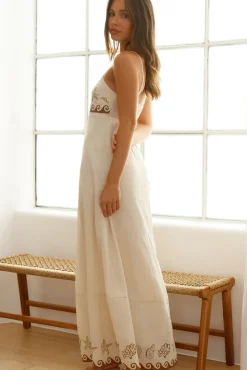 Vacation Dresses|Spring Break Dresses>Hello Molly Escape To Paradise Maxi Dress Beige