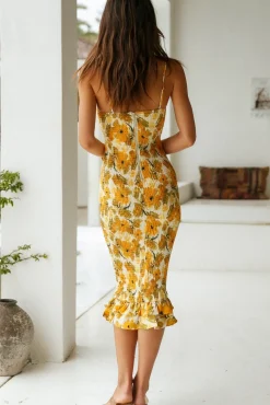 Spring Break Dresses|Date Night Dresses>Hello Molly Espresso Drip Midi Dress