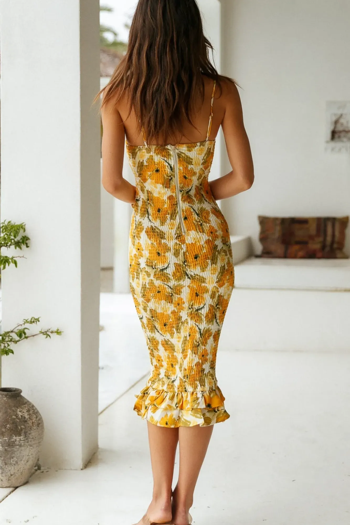 Spring Break Dresses|Date Night Dresses>Hello Molly Espresso Drip Midi Dress