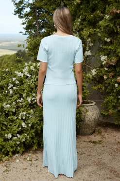 Skirts|Skirt And Top Sets>Hello Molly Esther Knit Maxi Skirt Blue