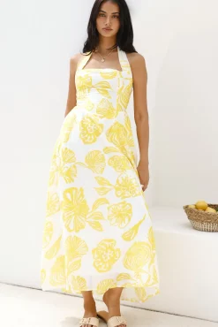 Vacation Dresses|Brunch Dresses>Hello Molly Eternal Spring Maxi Dress Yellow