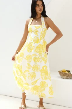 Vacation Dresses|Brunch Dresses>Hello Molly Eternal Spring Maxi Dress Yellow