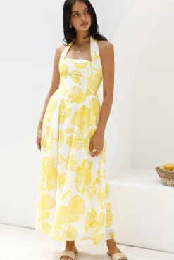 Vacation Dresses|Brunch Dresses>Hello Molly Eternal Spring Maxi Dress Yellow