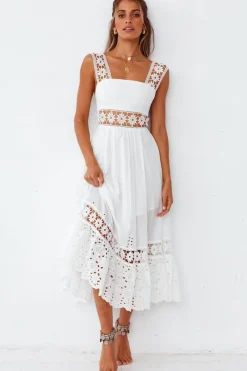 Spring Break Dresses|Bump Friendly>Hello Molly Eugenia Maxi Dress White