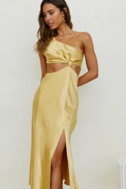Formal Dresses|Cocktail Dresses>Hello Molly Evening Stars Maxi Dress Yellow