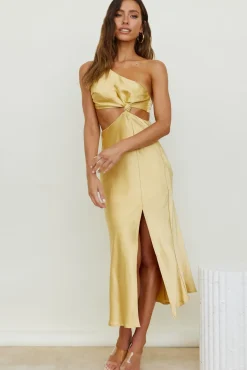 Formal Dresses|Cocktail Dresses>Hello Molly Evening Stars Maxi Dress Yellow