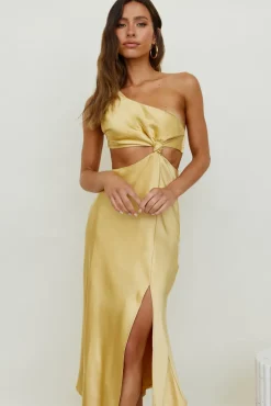 Formal Dresses|Cocktail Dresses>Hello Molly Evening Stars Maxi Dress Yellow