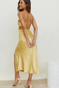 Formal Dresses|Cocktail Dresses>Hello Molly Evening Stars Maxi Dress Yellow