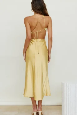 Formal Dresses|Cocktail Dresses>Hello Molly Evening Stars Maxi Dress Yellow