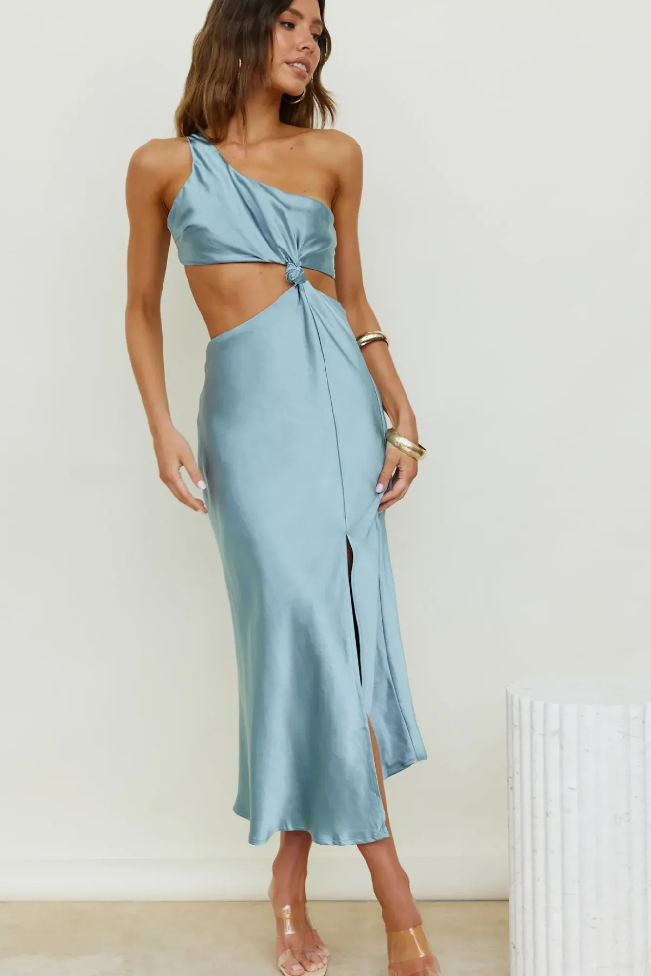 Wedding Guest Dresses|Formal Dresses>Hello Molly Evening Stars Midi Dress Light Blue
