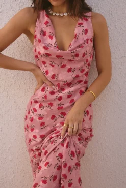 Cocktail Dresses|Date Night Dresses>Hello Molly Everlasting Bouquet Maxi Dress Pink