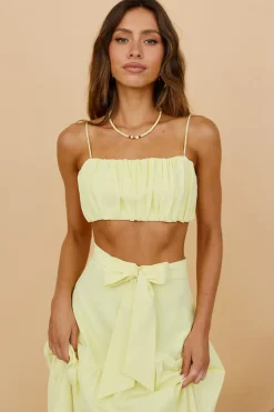 Cropped>Hello Molly Evolving Heart Crop Top Yellow