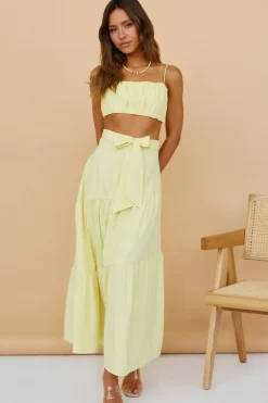 Cropped>Hello Molly Evolving Heart Crop Top Yellow