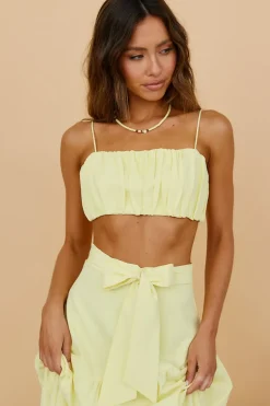 Cropped>Hello Molly Evolving Heart Crop Top Yellow