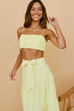 Cropped>Hello Molly Evolving Heart Crop Top Yellow