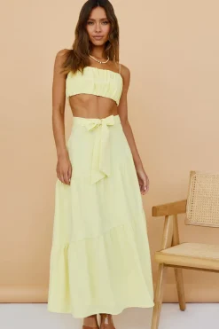 Cropped>Hello Molly Evolving Heart Crop Top Yellow