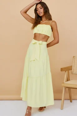 Skirts|Skirt And Top Sets>Hello Molly Evolving Heart Maxi Skirt Yellow