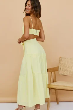 Skirts|Skirt And Top Sets>Hello Molly Evolving Heart Maxi Skirt Yellow