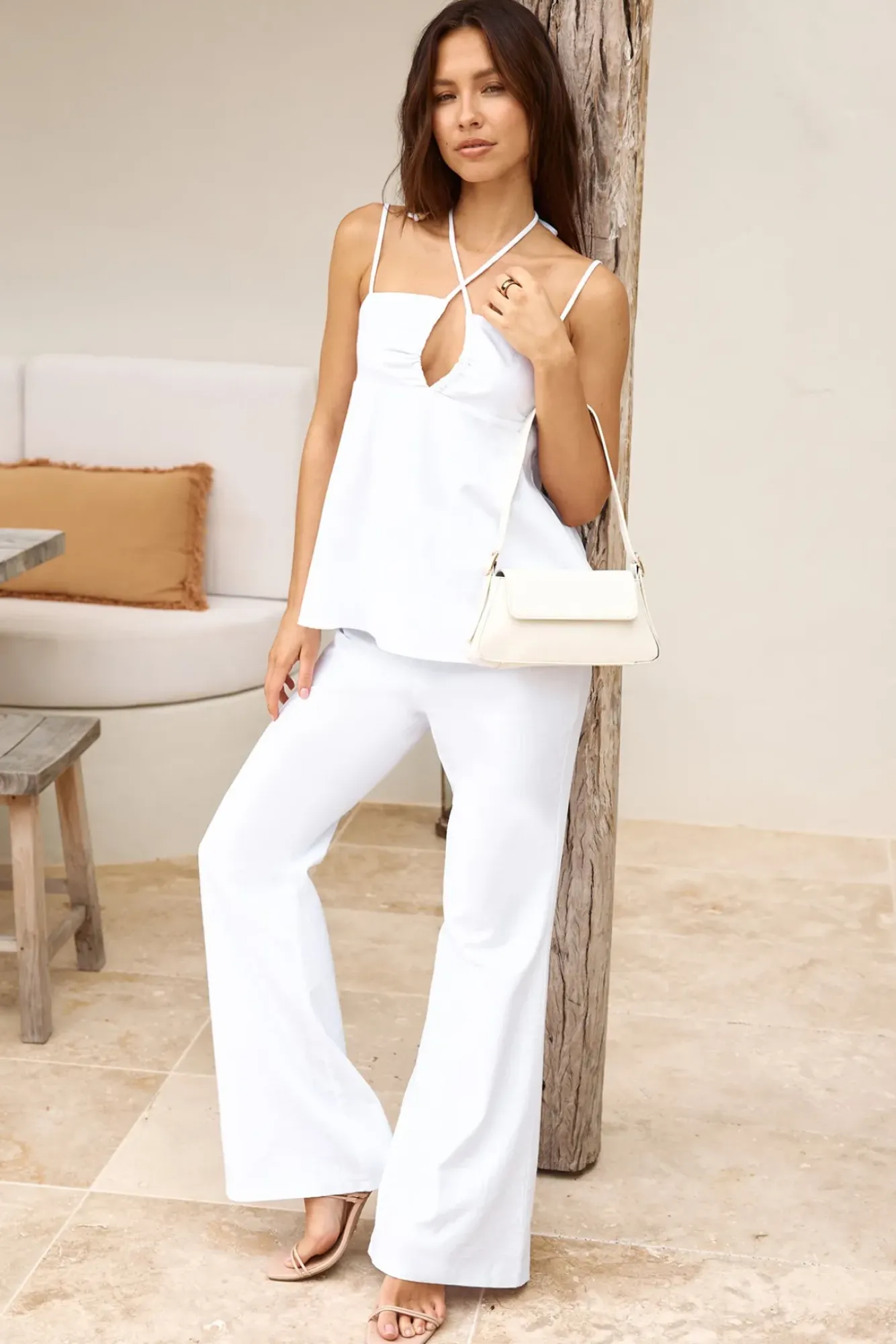 Tank Tops And Singlets|Cropped>Hello Molly Exotic Wonders Cami Top White