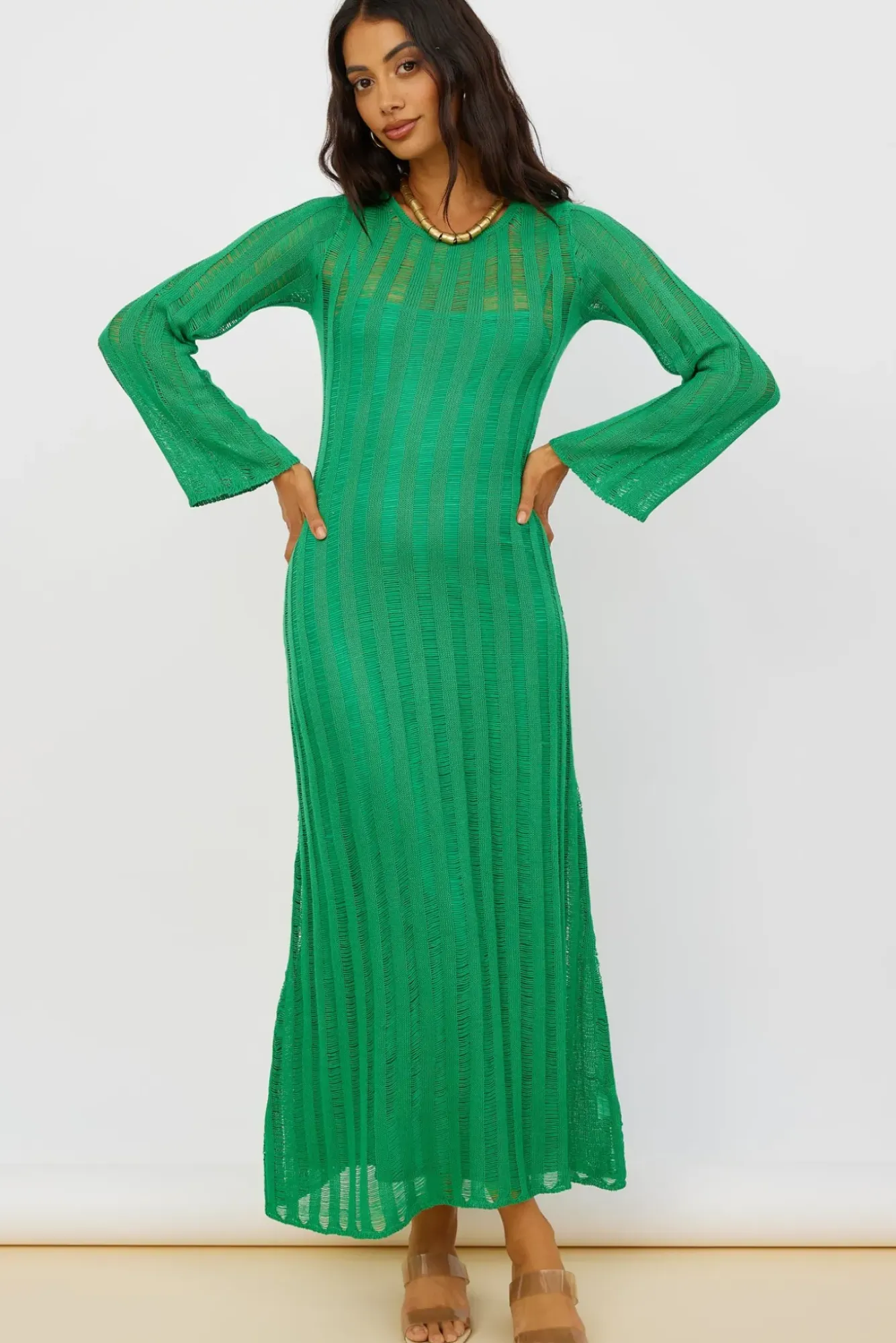 Vacation Dresses|Spring Break Dresses>Hello Molly Exploration Maxi Dress Green