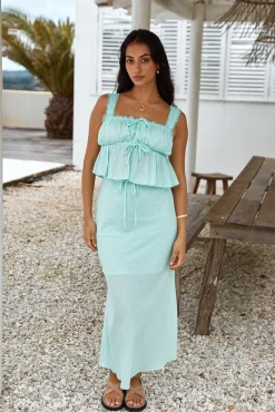 Two-Piece Pants Set|Skirt And Top Sets>Hello Molly Exploring Avenues Maxi Skirt Mint