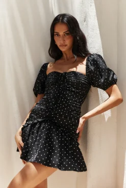 Vacation Dresses|Brunch Dresses>Hello Molly Expression Of Love Mini Dress Black